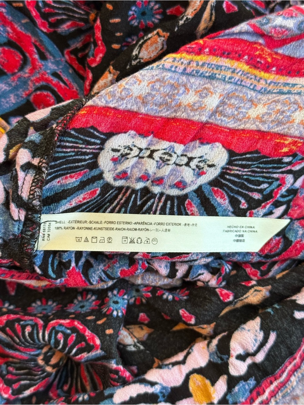 Free People Gypsy Trapeze Slip Dress Size S Boho Floral Paisley Mini Dress - Picture 8 of 9